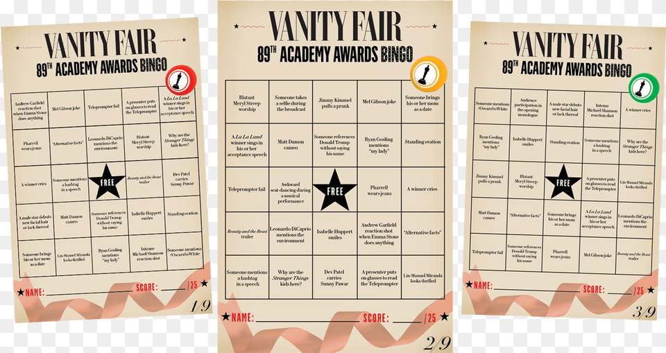 Vanity Fair Bingo Template Stranger Things, Text, Menu, Symbol Png Image