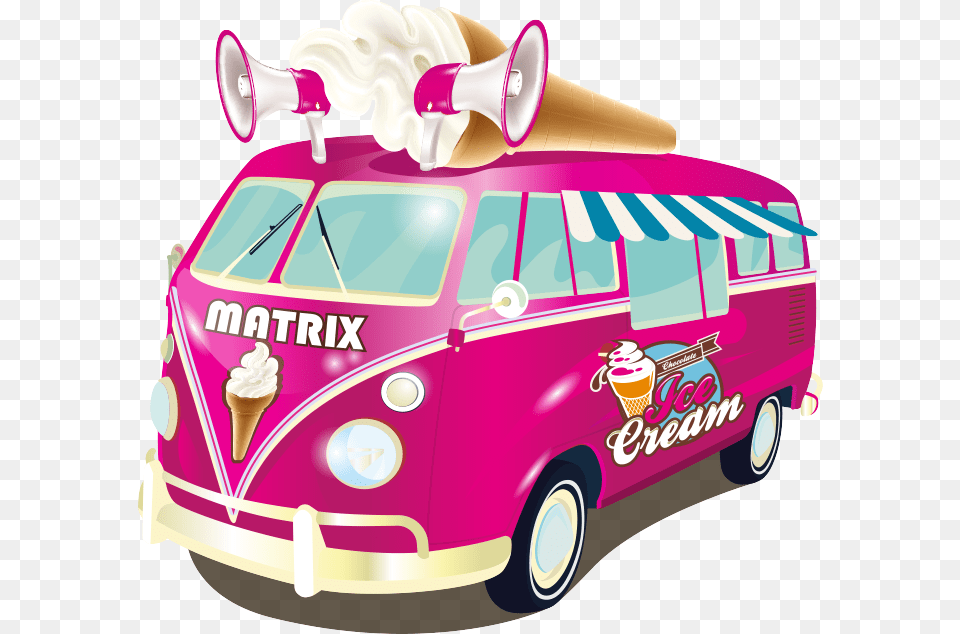 Vans Clipart Pink, Caravan, Cream, Dessert, Food Free Transparent Png