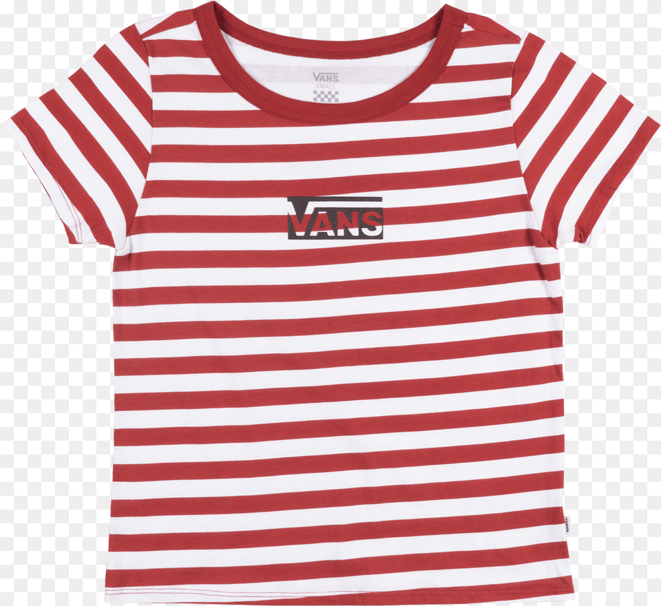 Vans Off The Wall Stripe Skimmer T Shirt Red White White And Red Striped Shirt, Clothing, T-shirt Png Image
