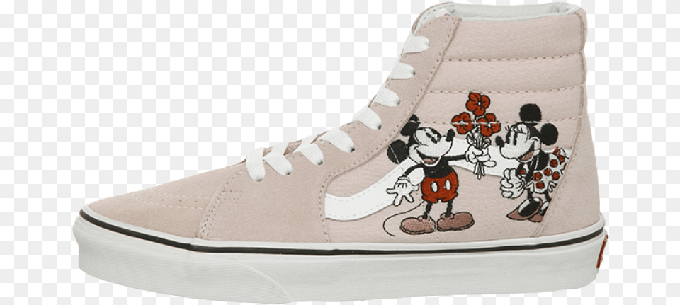 Vans Sk8 Hi Disney Mickey And Minnie Pink Cartoon, Clothing, Footwear, Shoe, Sneaker Png