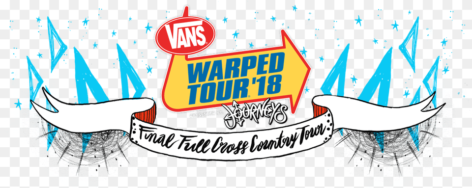 Vans Warped Tour 2018 Logo, Sticker, Book, Publication, Advertisement Free Png