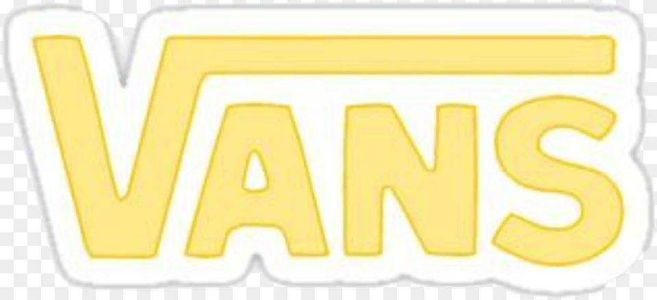 Vans Yellow Aesthetic Sticker Transparent, Logo, Text Png Image