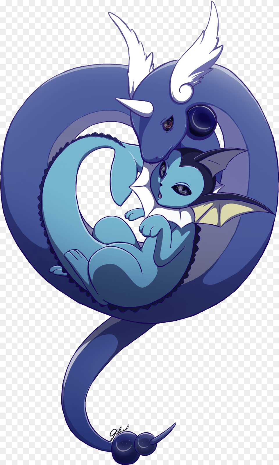 Vaporeon X Dragonair Free Png Download