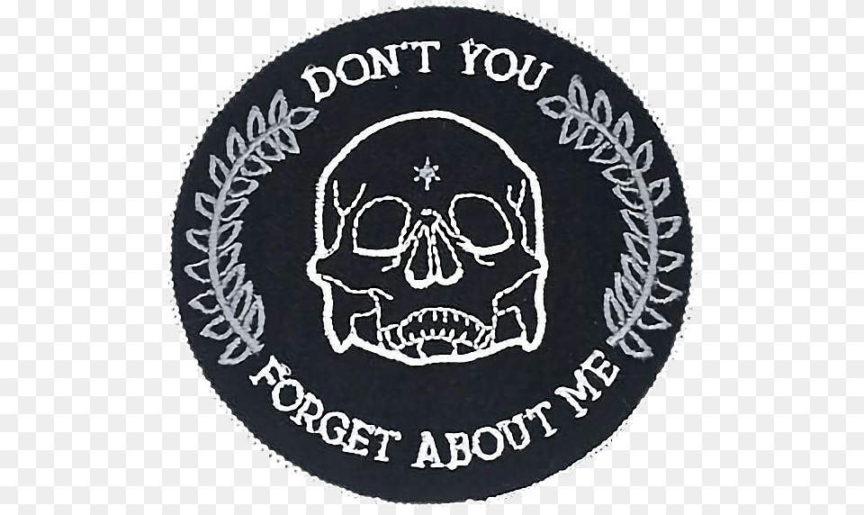 Vaporwave Aesthetic Grunge Black Tumblr Skull Words Embroidered Patch, Emblem, Symbol, Sticker, Logo Free Transparent Png