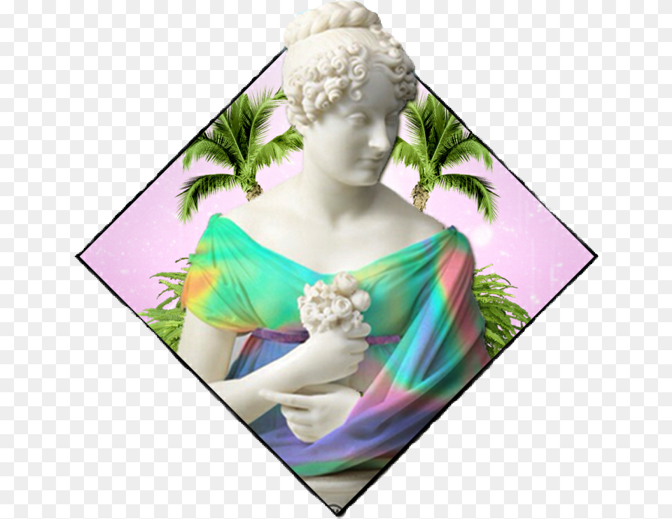 Vaporwave Aesthetic Vapor Blue Pink Purple Green Palmer, Art, Adult, Bride, Female Png