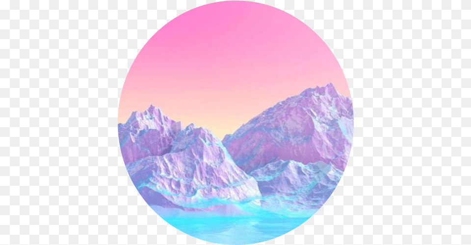 Vaporwave Aesthetics Pastel Mountain Background Icon Pastel Mountains, Ice, Nature, Outdoors, Photography Png Image