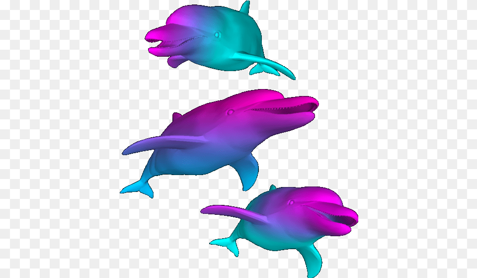 Vaporwave Dolphin, Animal, Mammal, Sea Life, Fish Free Png Download