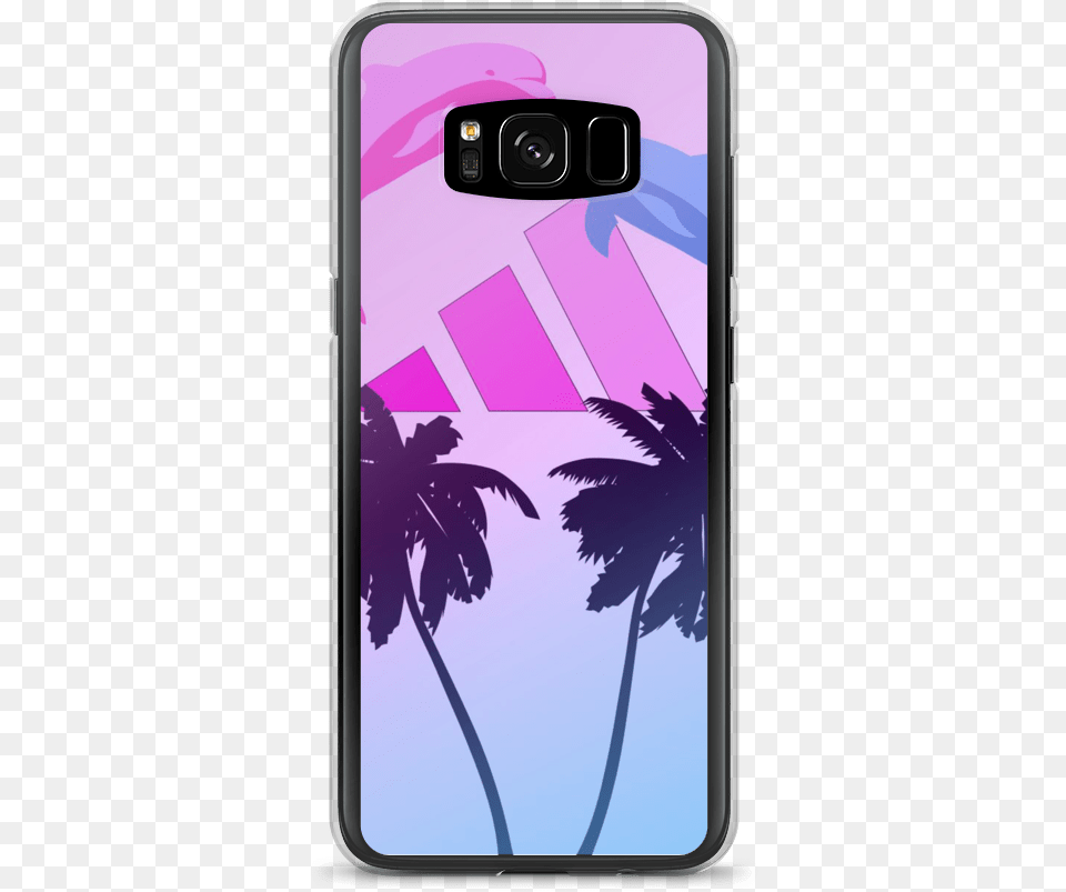 Vaporwave Dolphin Vector Palm Tree, Electronics, Mobile Phone, Phone Free Png