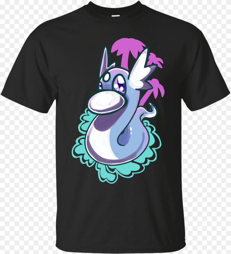 Vaporwave Dratini Generation I Cotton T Shirt, Clothing, T-shirt Free Png