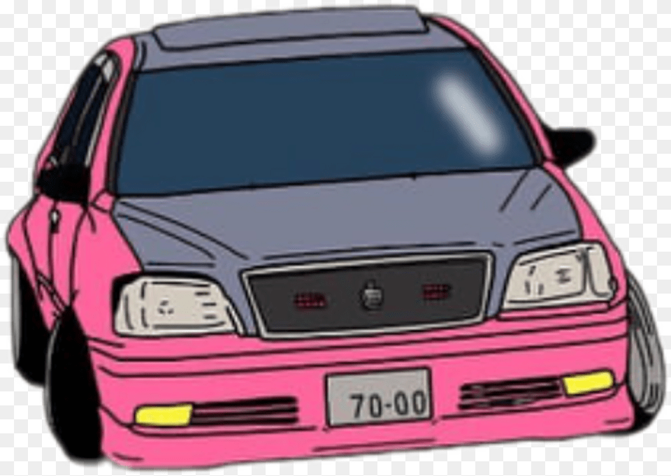 Vaporwave Gif Vaporwave Car Hd Vaporwave Aesthetic Car, License Plate, Transportation, Vehicle, Bumper Free Png Download