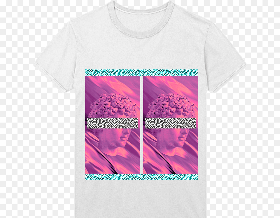 Vaporwave Head Peony, T-shirt, Clothing, Shirt, Purple Free Transparent Png