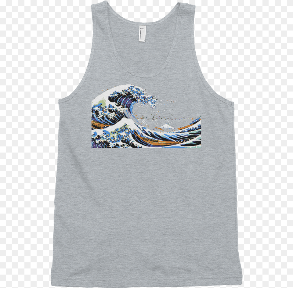 Vaporwave Japanese Rikki Knight Katsushika Hokusai Art A Big Wave Of Kanagawa, Clothing, Tank Top, T-shirt, Person Free Png Download