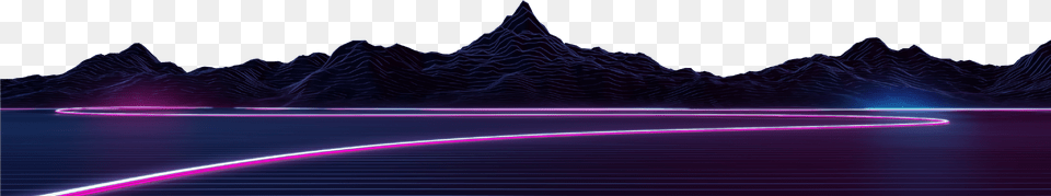Vaporwave Mountains Transparent Background, Light, Neon, Purple Png Image