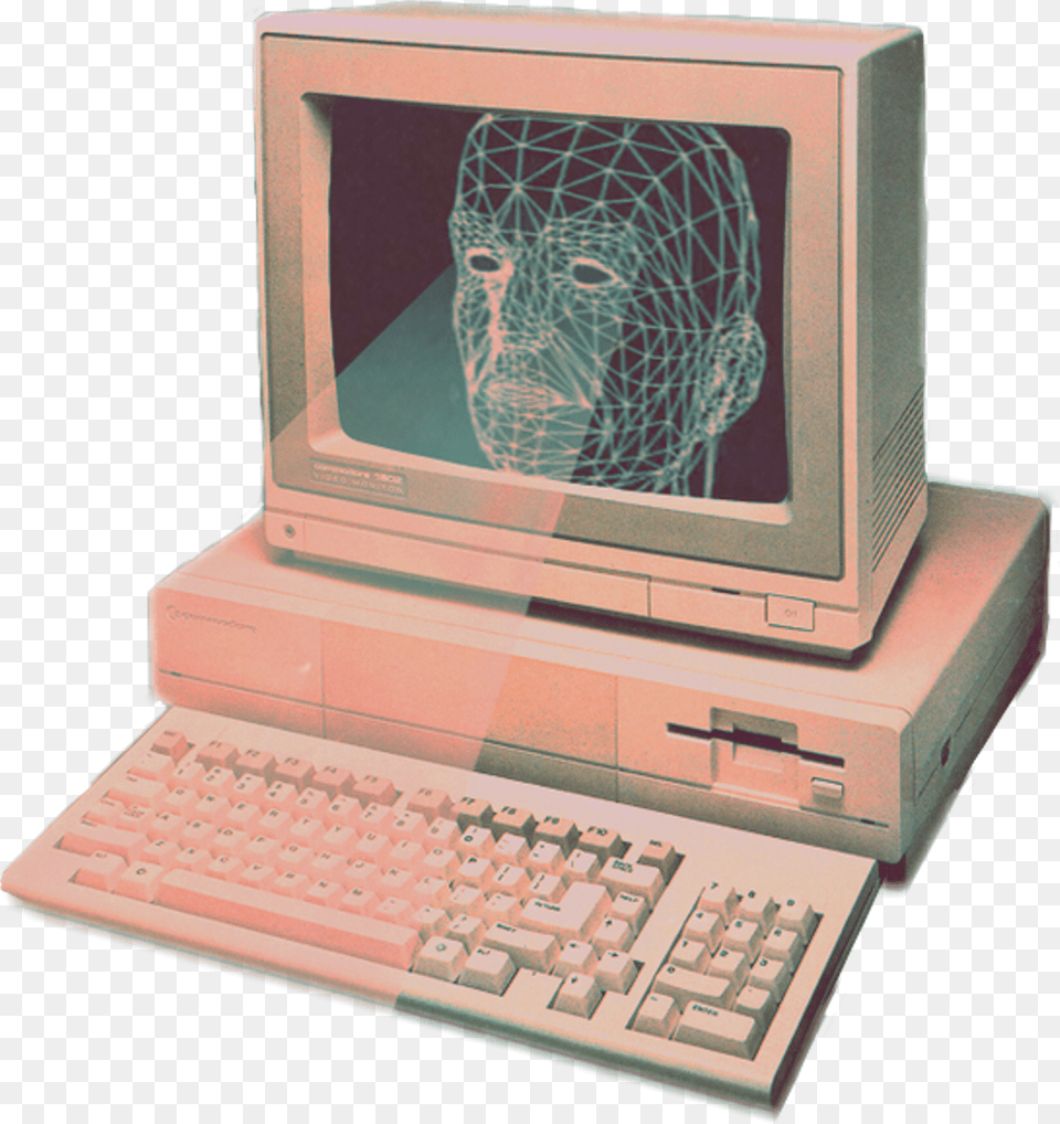 Vaporwave Old Computer Computer Sticker, Computer Hardware, Computer Keyboard, Electronics, Hardware Free Png Download