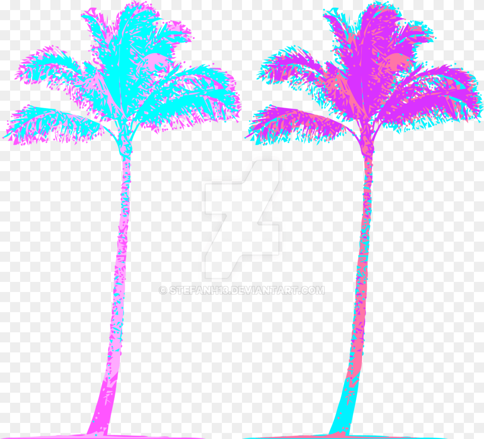 Vaporwave Palm Tree, Palm Tree, Plant, Text, Number Free Png