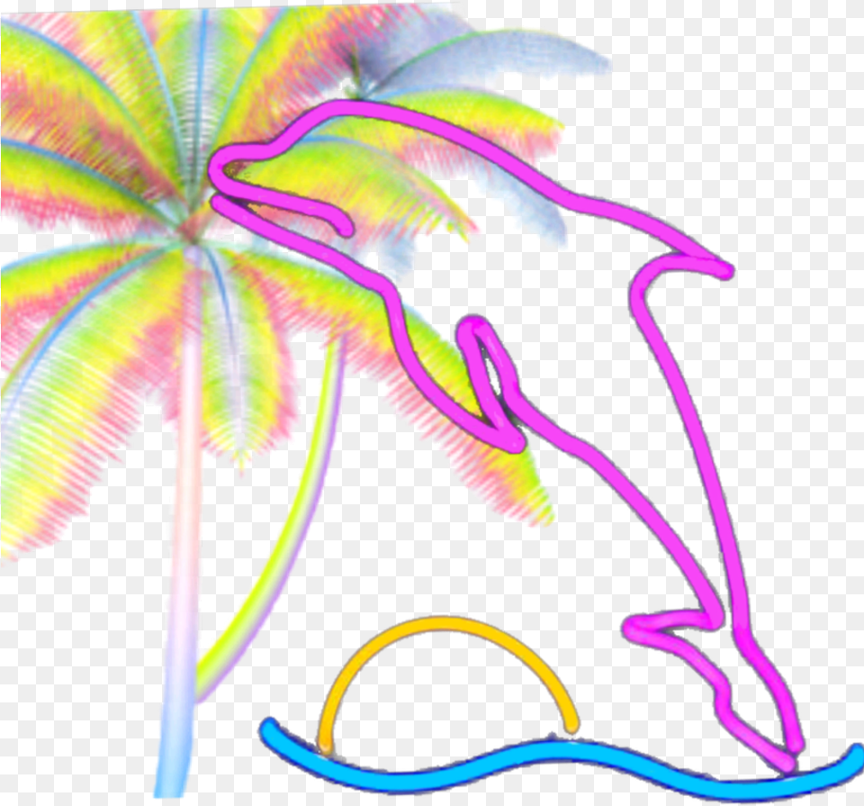 Vaporwave Palm Tree Aesthetic Vaporwave Palm Tree, Light, Neon Free Png