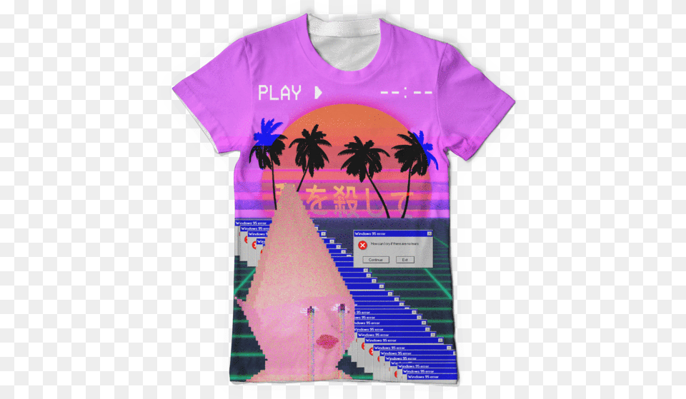 Vaporwave Tree, Clothing, Shirt, T-shirt Png