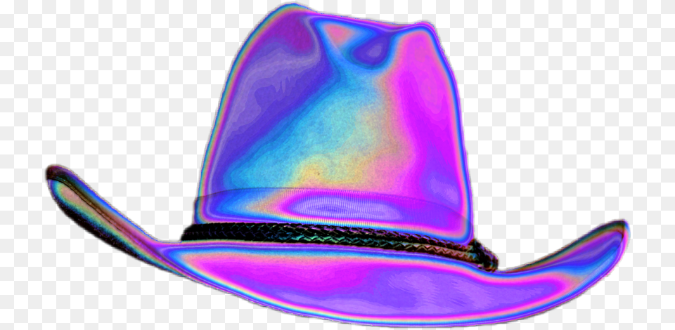 Vaporwave Vector Holographic Transparent Clipart Cowboy Hat, Clothing, Cowboy Hat, Helmet Png Image