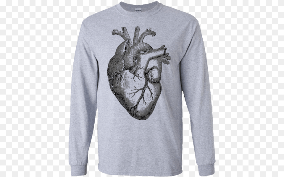 Variation Corazon Dibujo A Lapiz Full Size Download Drawing Of A Human Heart, Clothing, Long Sleeve, Sleeve, T-shirt Png