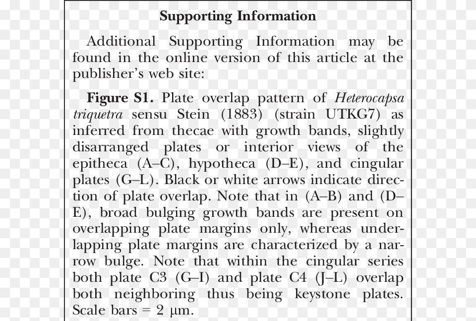 Variations In Plate Pattern Of Heterocapsa Triquetra Document, Text, Blackboard Png Image