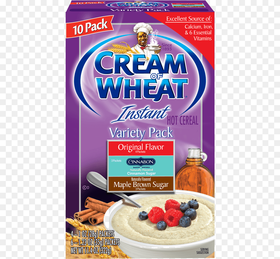 Variety Pack Instant Cinnabon Cream Of Wheat, Adult, Person, Man, Male Free Png