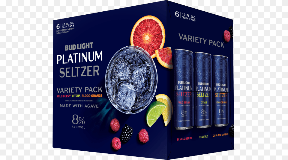 Variety Packs Bud Light Platinum Seltzer Pack Bud Light Platinum Seltzer Variety Pack, Advertisement, Produce, Plant, Citrus Fruit Free Png