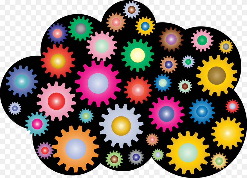 Various Cloud Patterns, Machine, Wheel, Gear Png Image