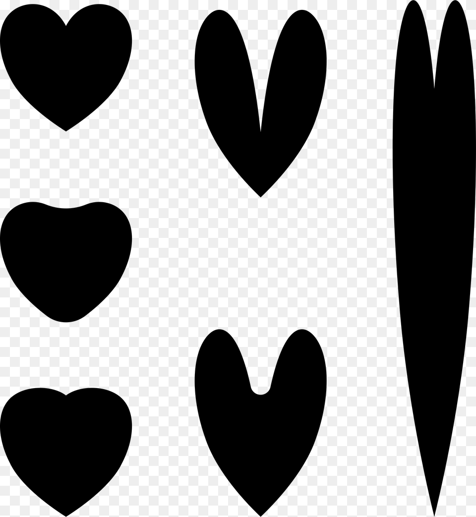 Various Heart Shapes Clip Arts Heart, Gray Png