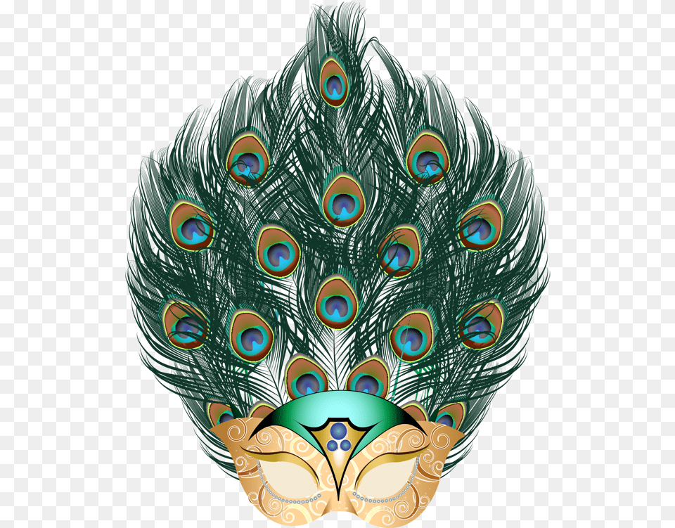 Various Items Made From Feather And Feather Clip Art Mardi Gras Peacock Mask, Face, Head, Person, Animal Free Png Download