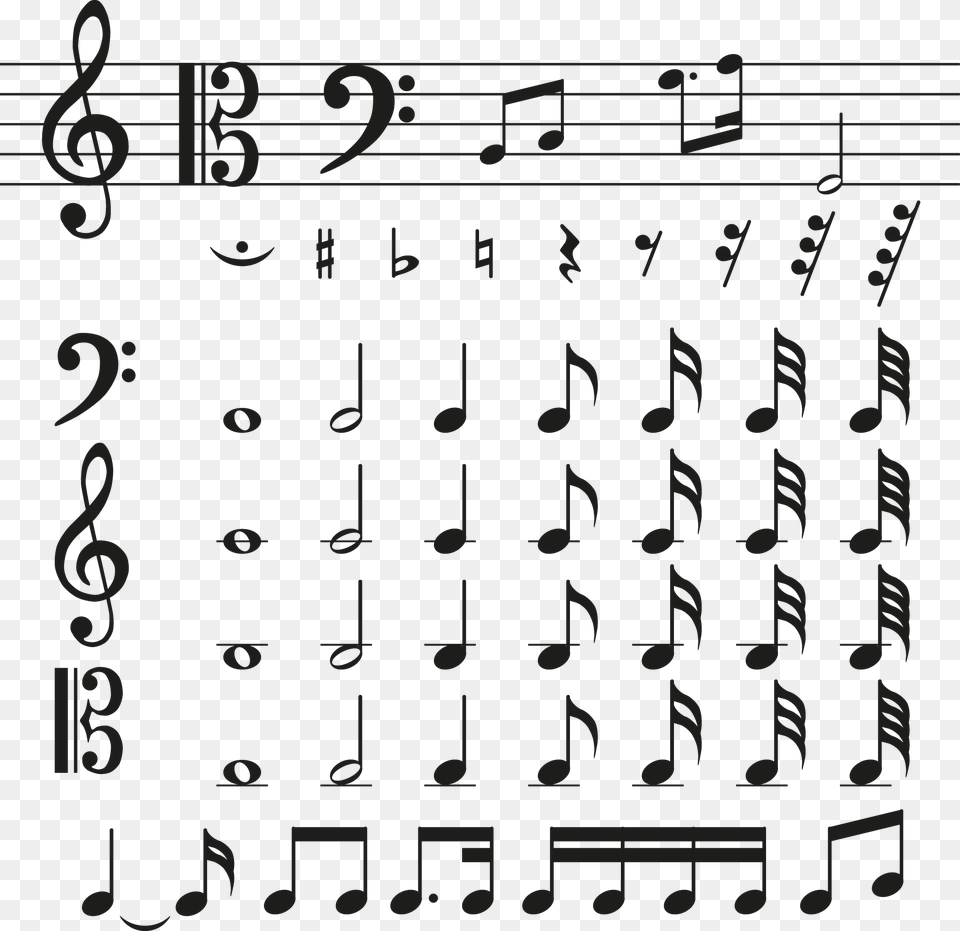 Various Music Symbols Material Symbol All Music Notes, Text, Person, Face, Head Free Transparent Png