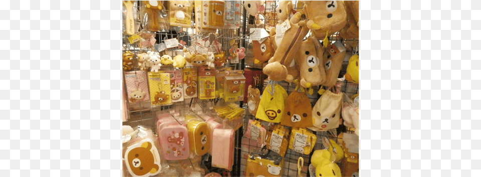Various Products Bearing The Face Of Rilakkuma Stuffed Toy, Plush, Person, Accessories, Bag Png