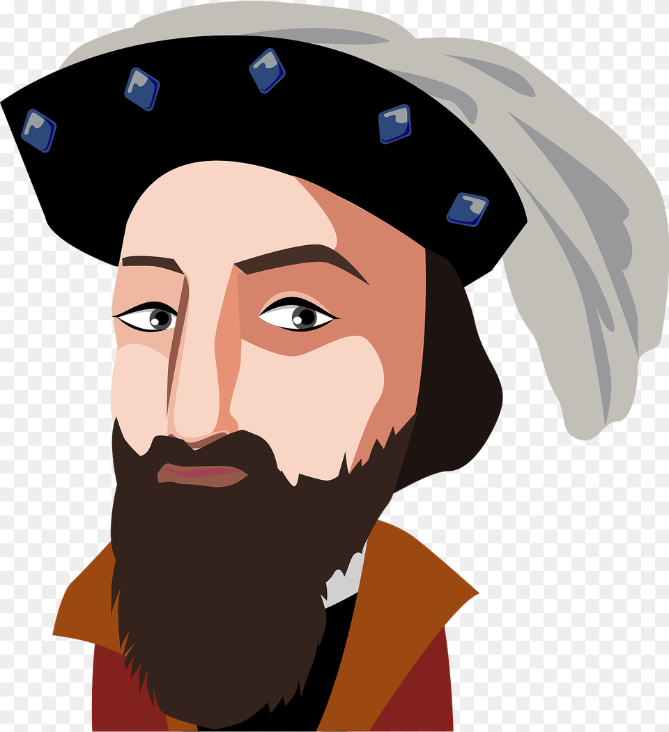 Vasco Da Gama Clipart, Head, Beard, Person, Face Png