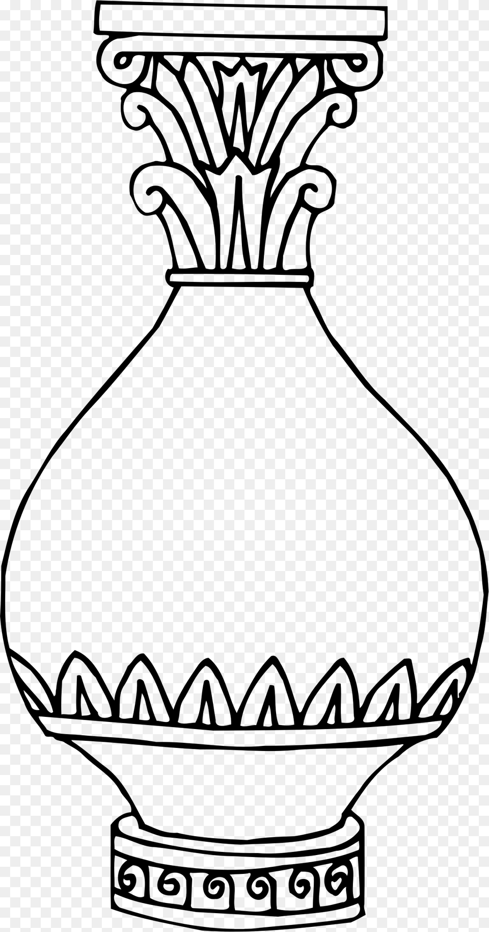 Vase Clipart Line Drawing Black And White Drawings Of Vase, Gray Free Transparent Png