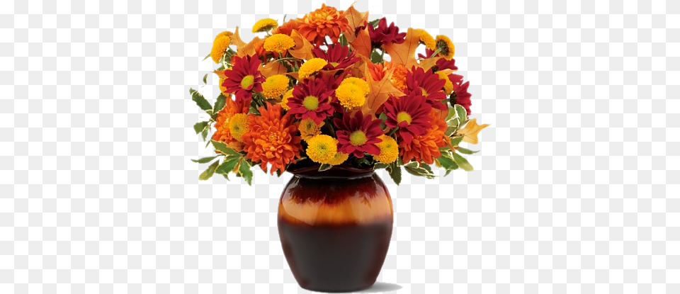 Vase Of Fall Flowers Image With No Common Zinnia, Potted Plant, Plant, Flower, Flower Arrangement Free Png Download