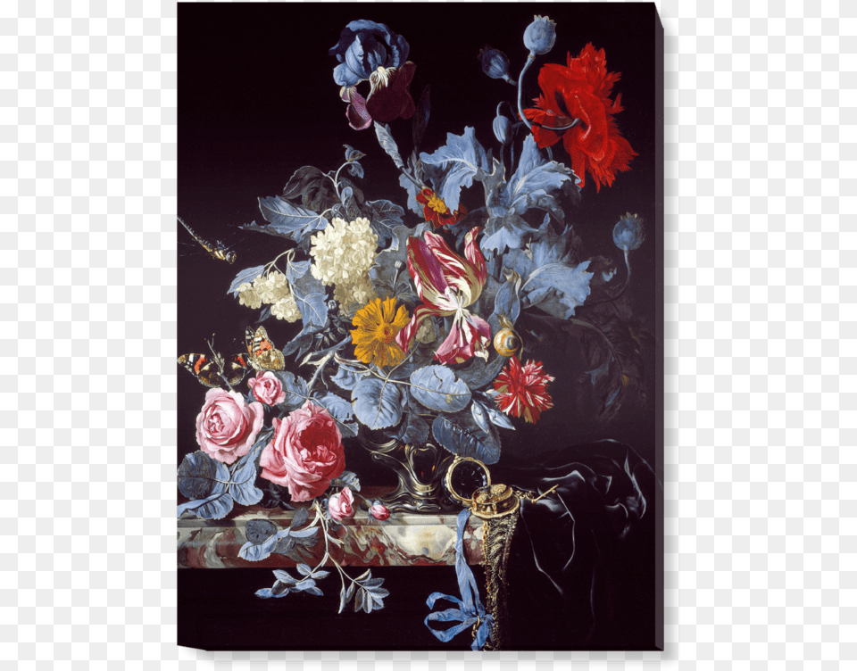 Vase Of Flowers With A Watch, Art, Pattern, Painting, Graphics Free Png