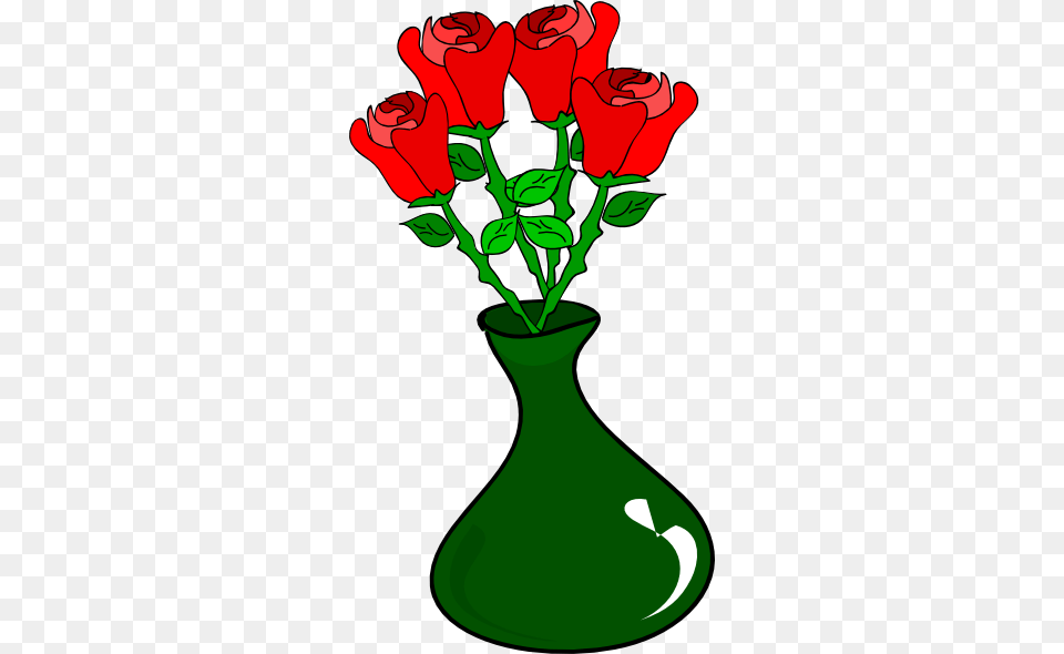 Vase Of Roses Clip Art, Flower, Jar, Plant, Pottery Free Png Download