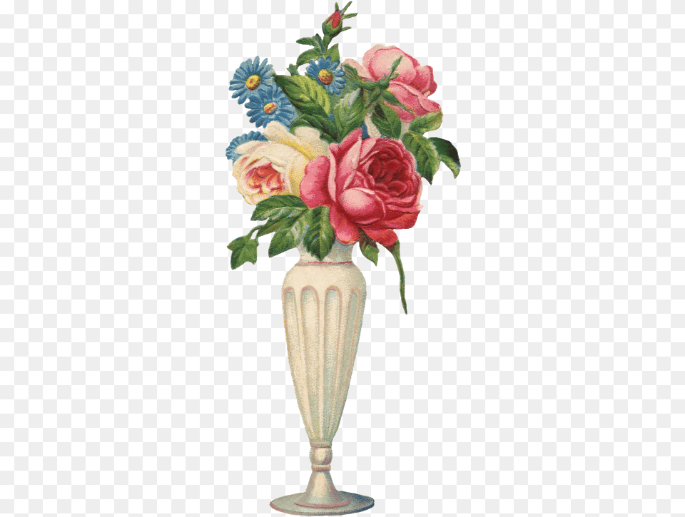 Vase Vintage Rose Public Domain Vintage Flower, Flower Arrangement, Flower Bouquet, Pottery, Jar Free Png