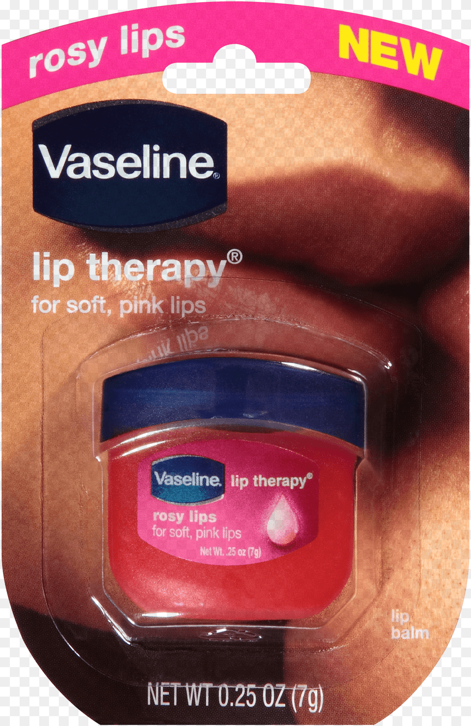 Vaseline Rosy Lip Therapy Lips Vaseline, Bottle, Cosmetics, Head, Person Free Png Download