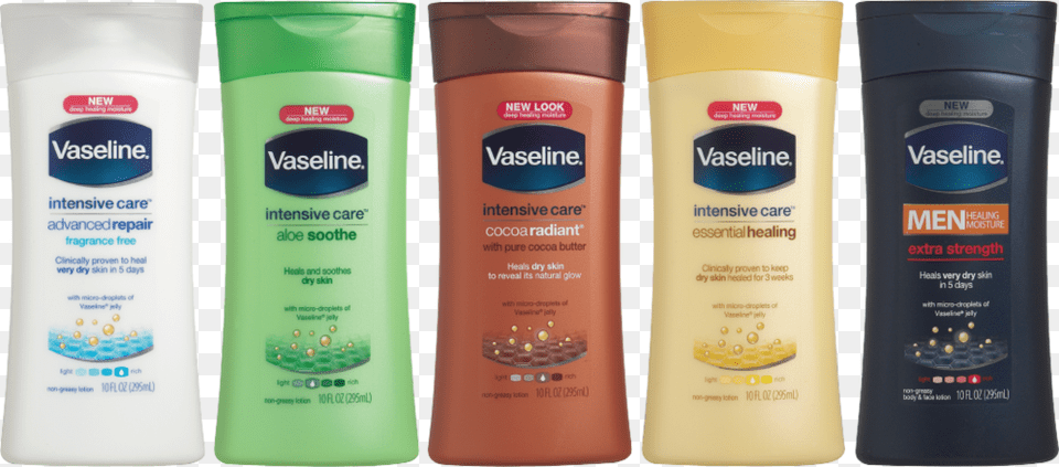 Vaseline Victory Line Up Vaseline Body Lotion Intensive Rescue 10 Oz, Bottle, Shampoo, Can, Tin Png Image