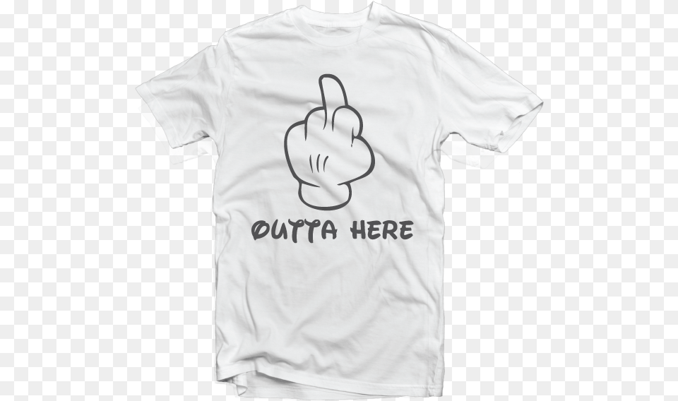 Vc 1011 Fuck Outta Here Wht Tee, Clothing, T-shirt, Body Part, Hand Free Png