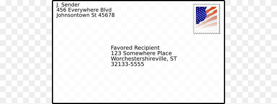 Vector Addressed Envelope With Stamp Clip Art Sender And Receiver Mail, Postage Stamp Free Png