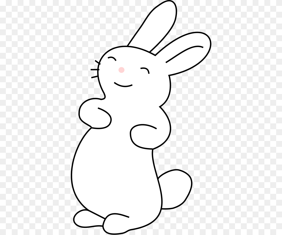 Vector And Bunny Black And White Rabbit Clip Art Cute White Bunny Clip Art, Animal, Mammal, Baby, Person Png
