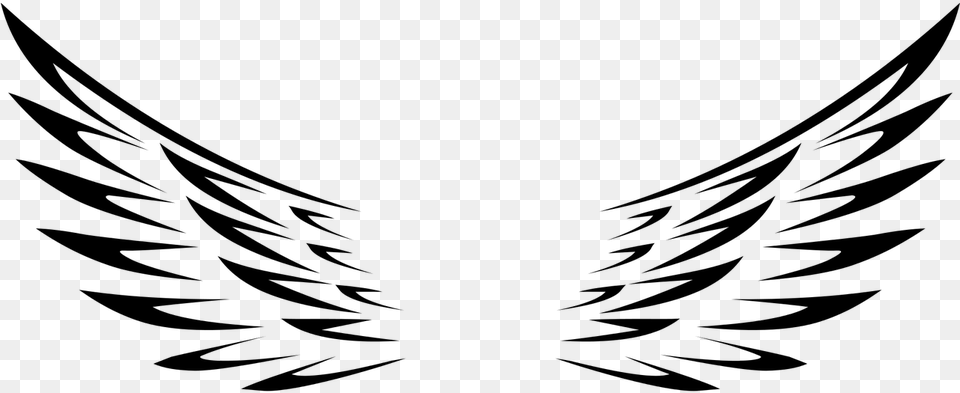 Vector Angel Wings, Gray Png