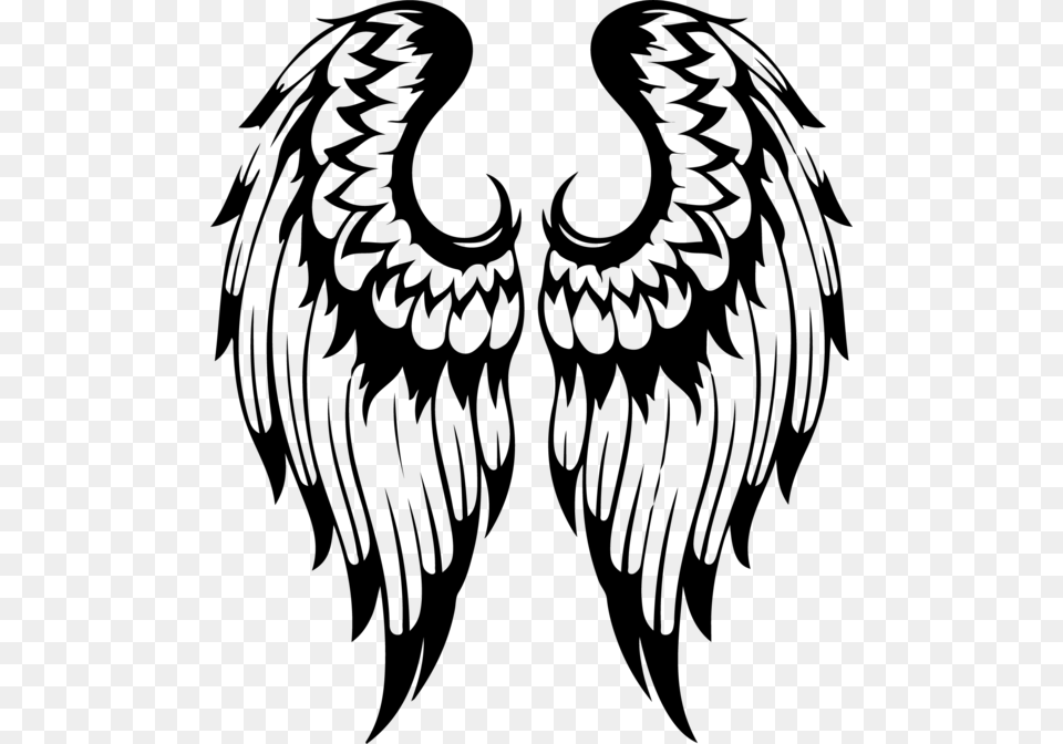 Vector Angel Wings Silhouette, Gray Free Png Download