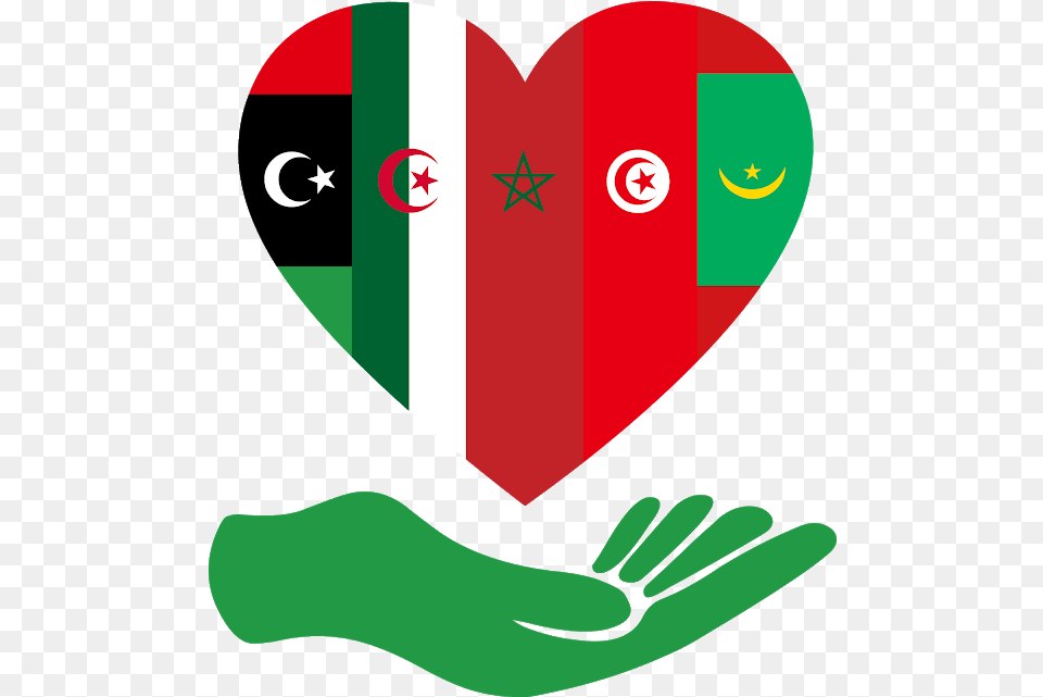 Vector Art Tunisia Algeria And Morocco Flag, Heart Png