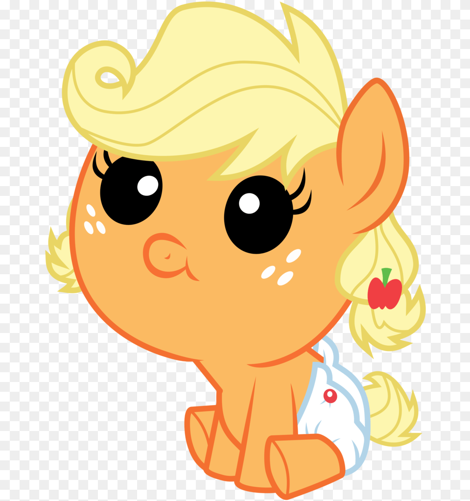 Vector Baby Applejack By Kyss Cute Baby My Little Pony, Person Free Png Download