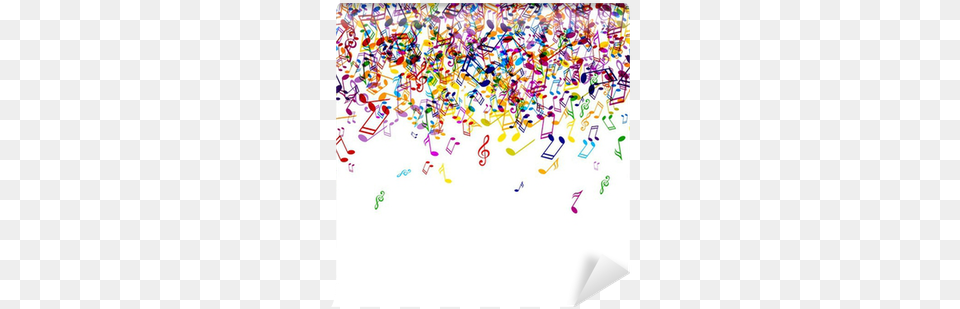 Vector Background With Colorful Music Notes Wall Mural U2022 Pixers We Live To Change Table Colorful, Confetti, Paper, White Board Png Image