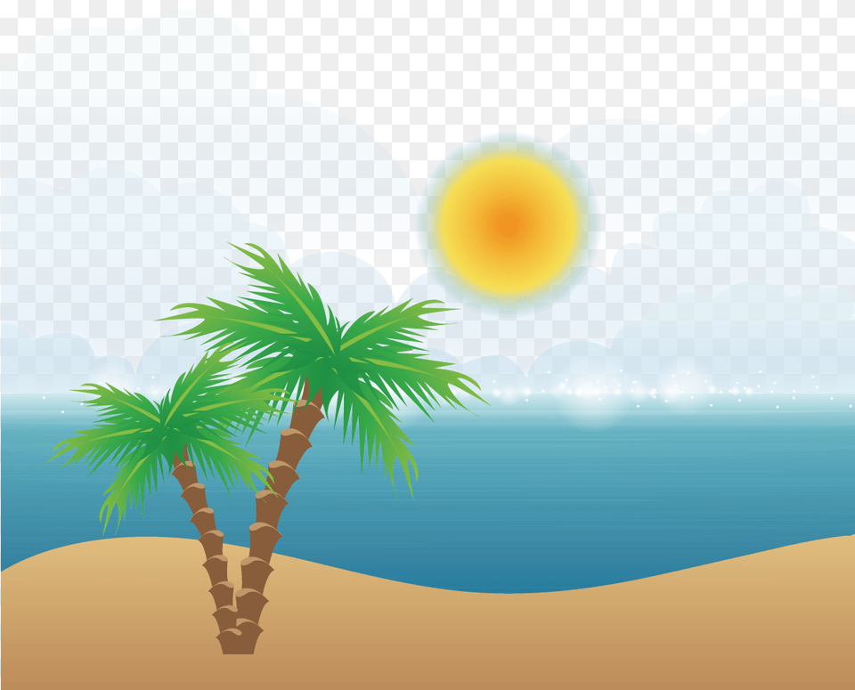 Vector Beach Island, Palm Tree, Plant, Summer, Tree Free Png