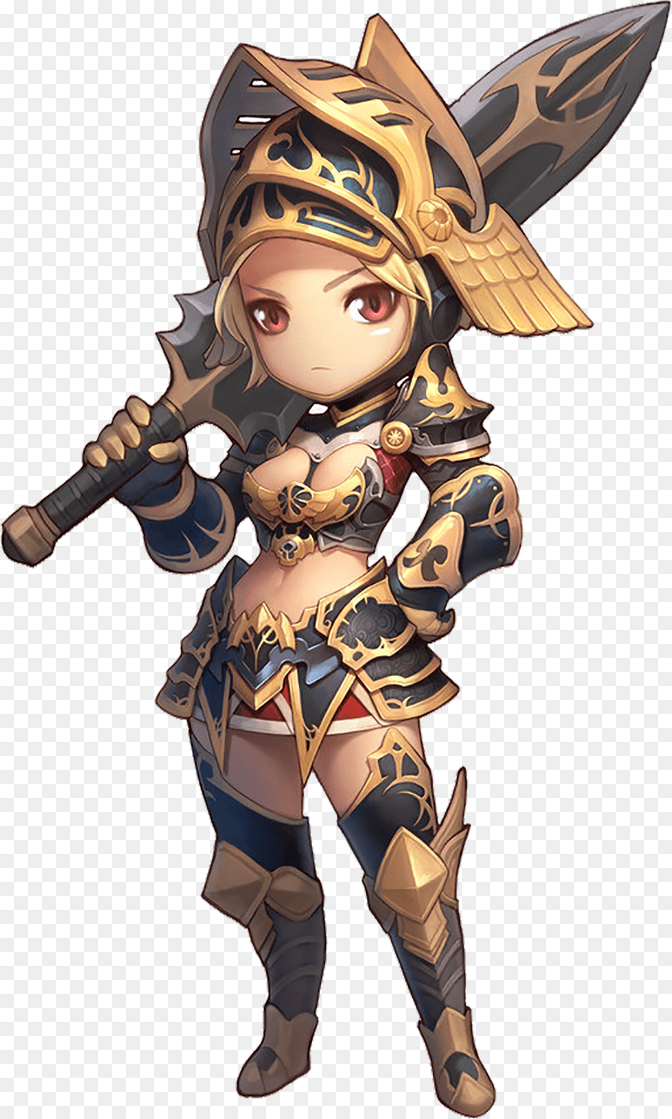 Vector Black And White Atlantica Online Chibi Concept Chibi Warrior, Baby, Person, Face, Head Free Png
