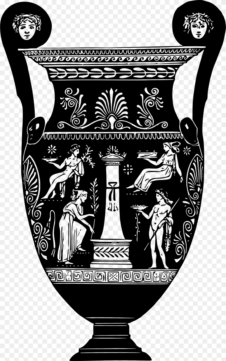 Vector Black And White Download Big Image Black And White Ancient Greek Pots, Gray Free Transparent Png